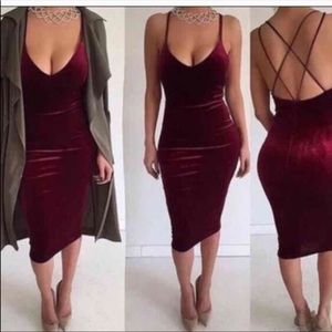 Red velvet dress
